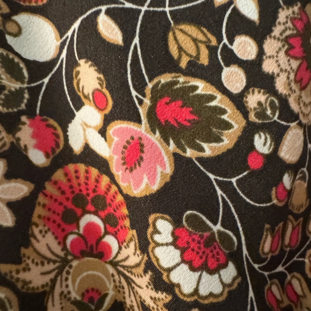 Ann Taylor Factory Floral Long Sleeve Dress - Black and Pink - Picture 2 of 3